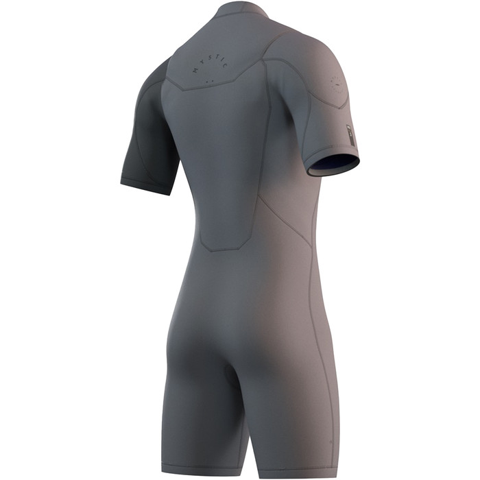 2024 Mystic Mens Marshall 3/2mm Chest Zip Shorty Wetsuit 35000.2301222 - Light Grey